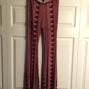 Red Boho flare pants